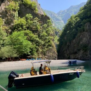 Speedboat on Komani Lake