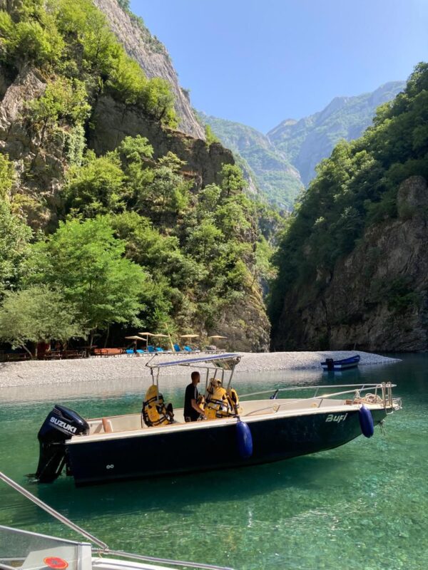 Speedboat on Komani Lake